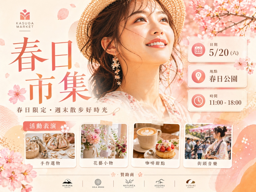 AI 生成春日市集海報成果