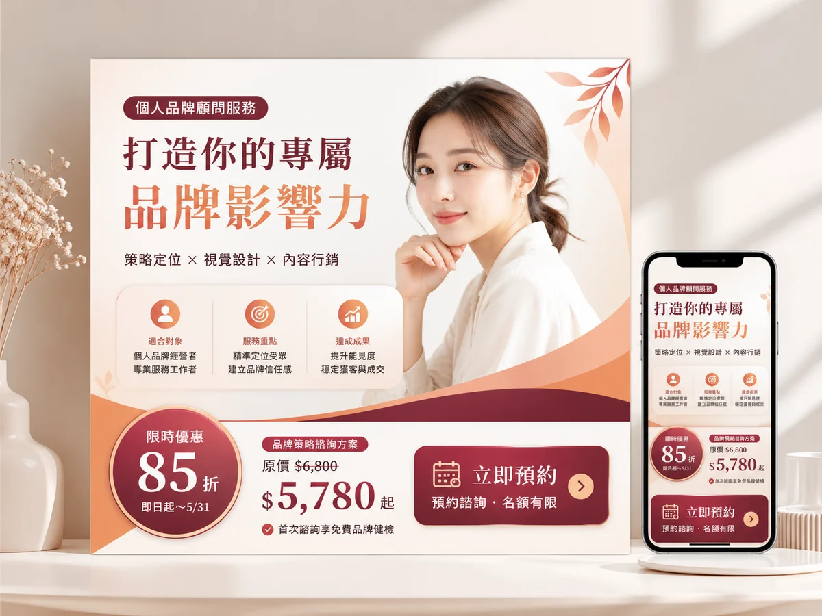 AI 生成服務推廣與限時優惠海報